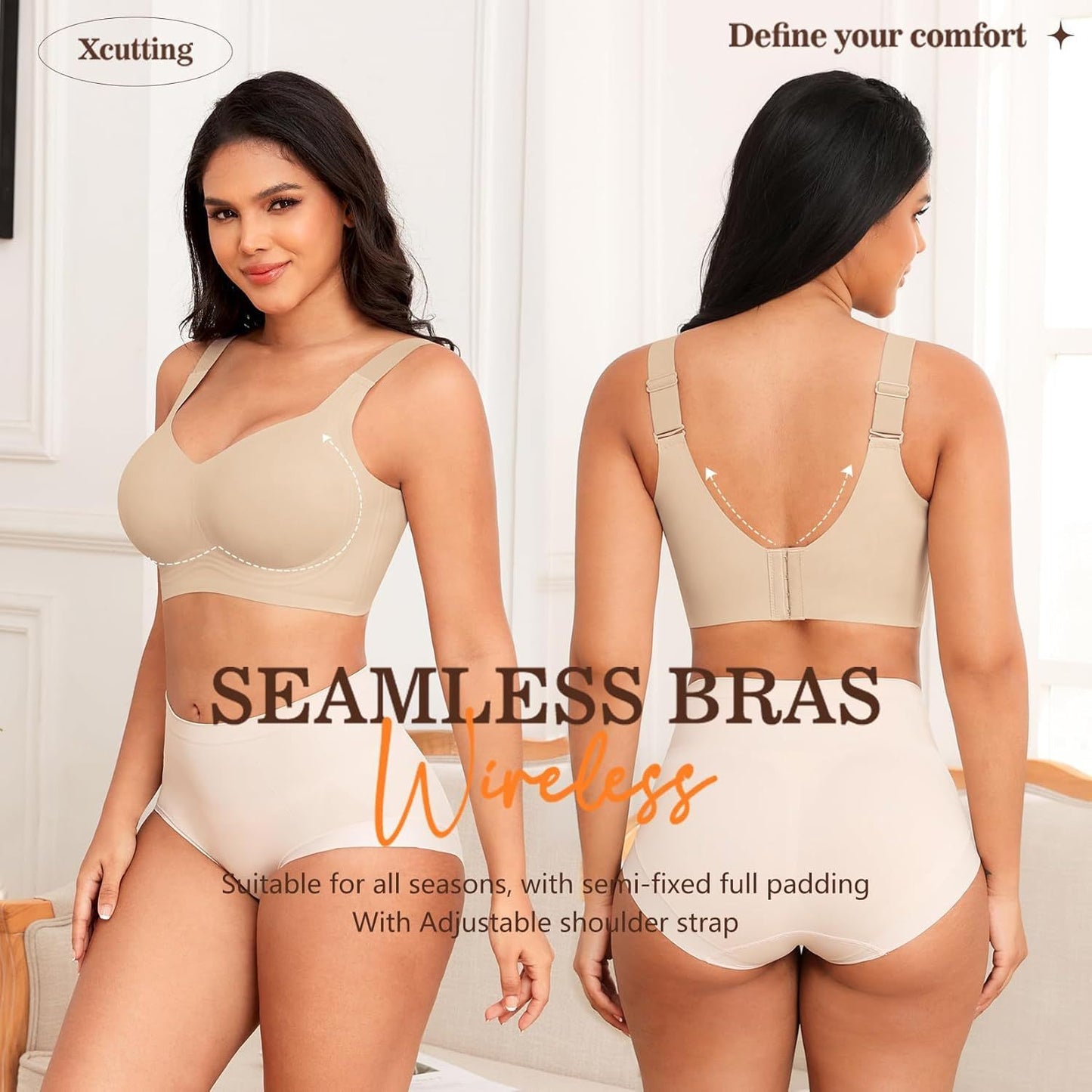 HONEY® Wirefree Bras For Women Full Coverage