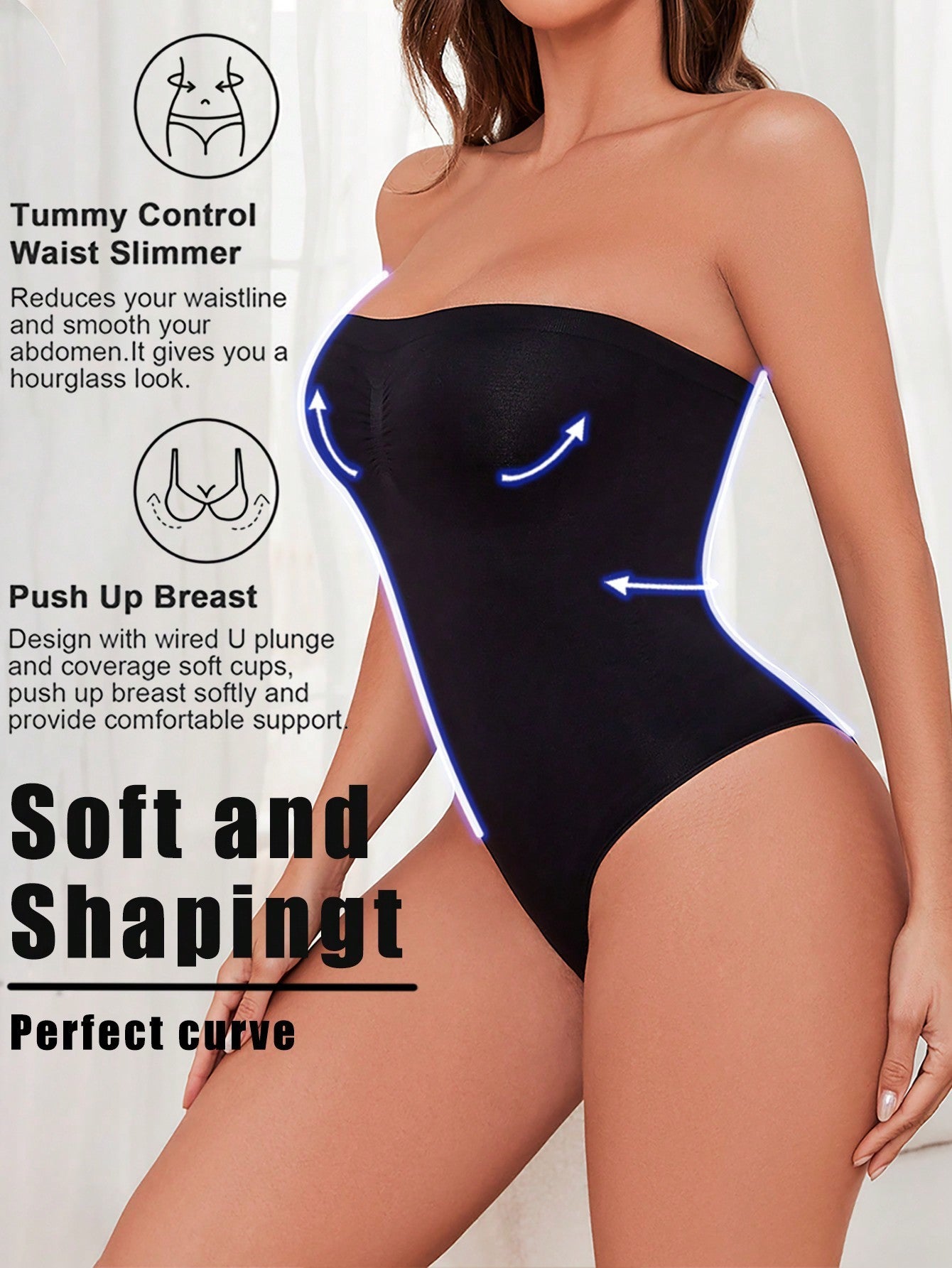 HONEY® Seamless Bandeau Strapless Shapewear And Waist Shaping