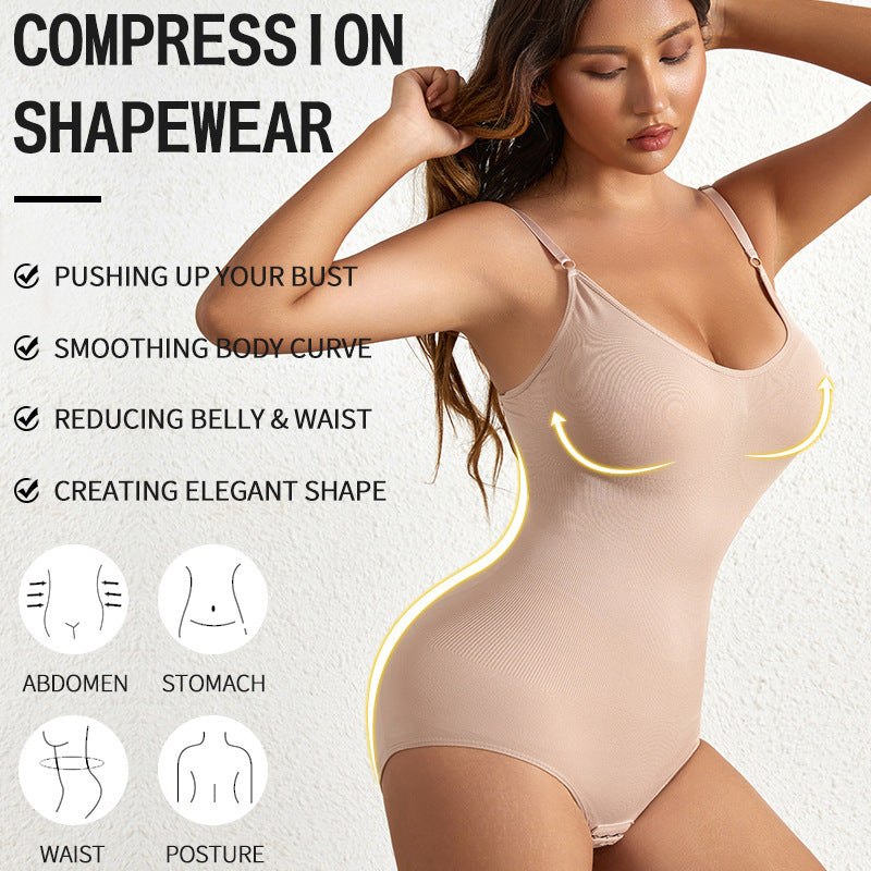 HONEY® Women's Corset Body Shaping Belly And Waist Shaping Corset Chest Support Hip Lifting Triangle Jumpsuit