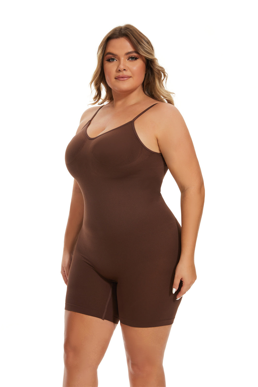 HONEY® Simple Waist Fitted Belly Contracting And Hip Lifting Exposed Back Beauty Back Boxer Jumpsuit