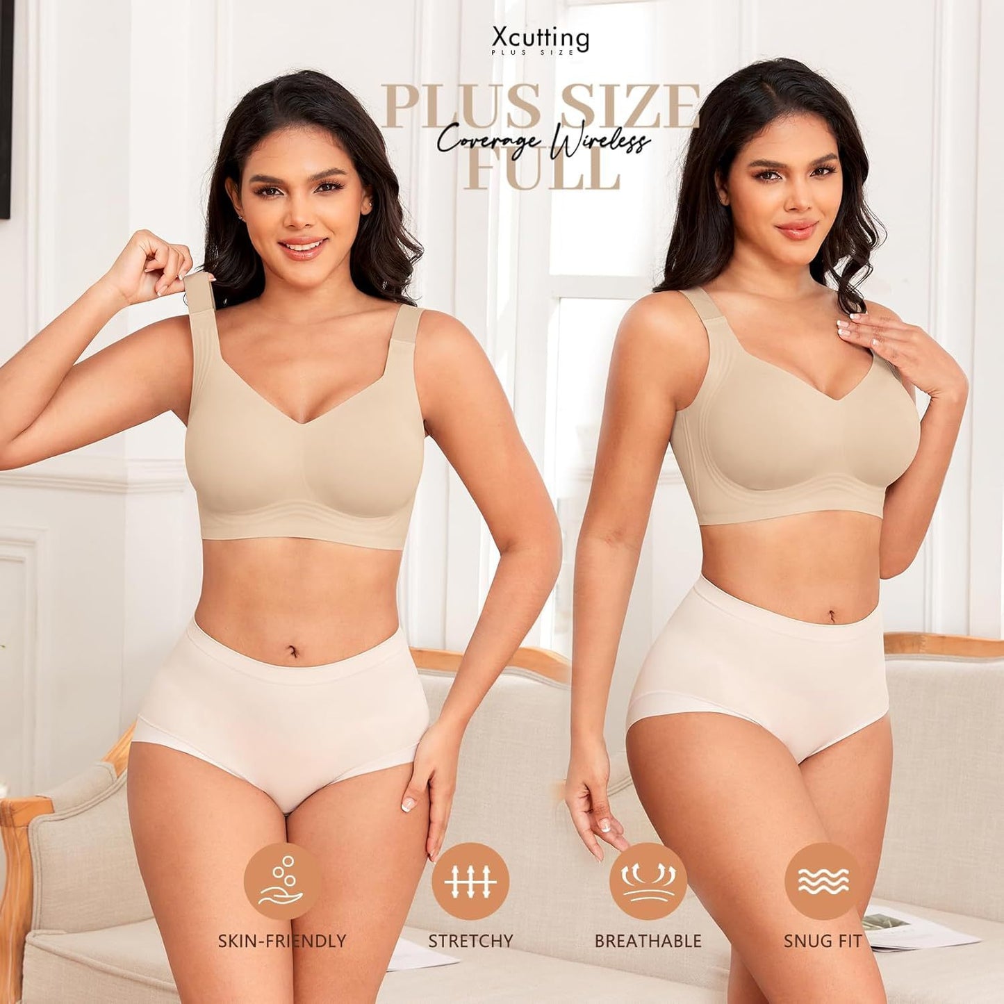 HONEY® Wirefree Bras For Women Full Coverage