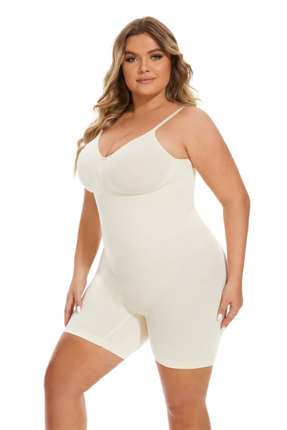 HONEY®  Simple Waist Fitted Belly Contracting And Hip Lifting Exposed Back Beauty Back Boxer Jumpsuit
